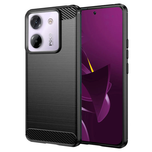 Custodia per Xiaomi Poco M7 Pro 5G, Techsuit, Carbonio, Nera