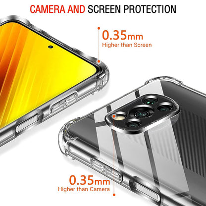 Custodia per Xiaomi Poco X3 Pro / X3 NFC / X3, Techsuit, Shockproof Clear, Trasparente