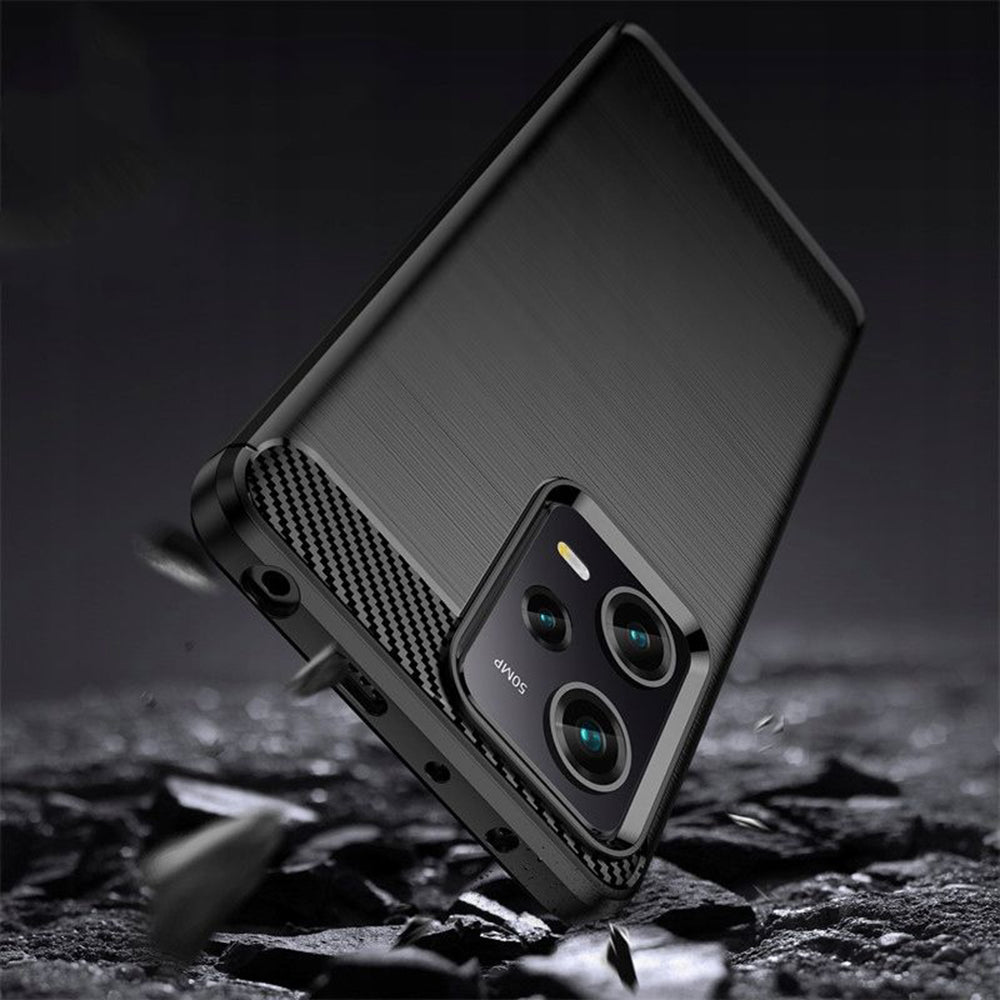 Custodia per Xiaomi Poco X5 Pro / Redmi Note 12 Pro 5G, Techsuit, Carbonio, Nera