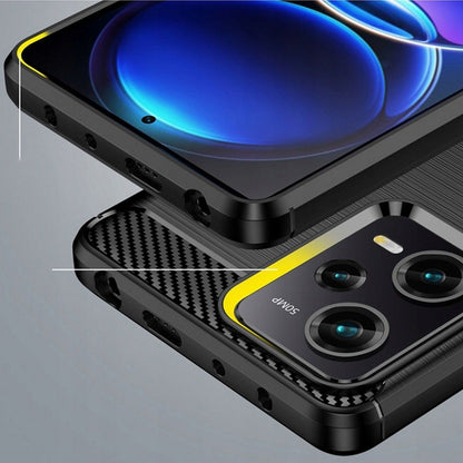 Custodia per Xiaomi Poco X5 Pro / Redmi Note 12 Pro 5G, Techsuit, Carbonio, Nera
