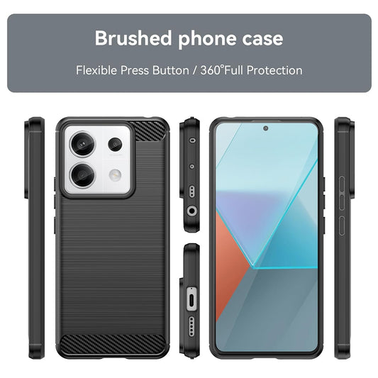 Hülle für Xiaomi Poco X6 / Note 13 Pro 5G, Techsuit, Carbon, Schwarz