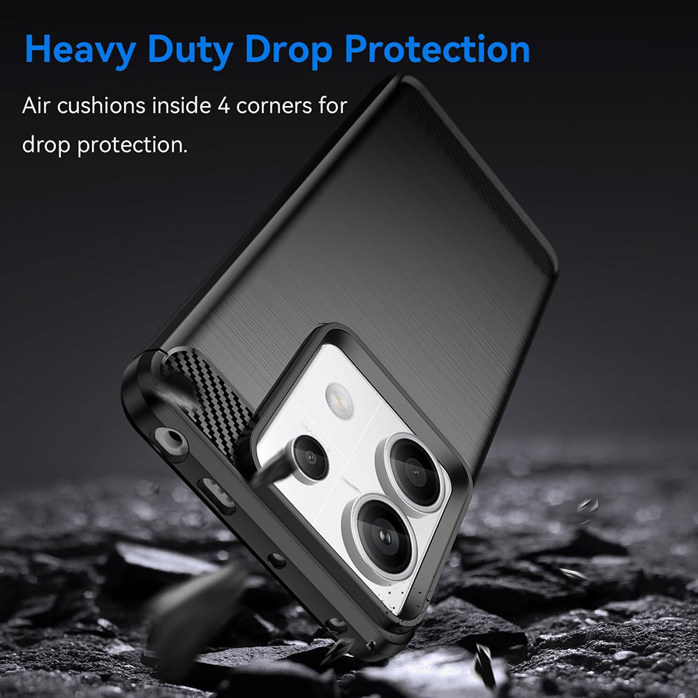 Custodia per Xiaomi Poco X6 / Note 13 Pro 5G, Techsuit, Carbonio, Nera
