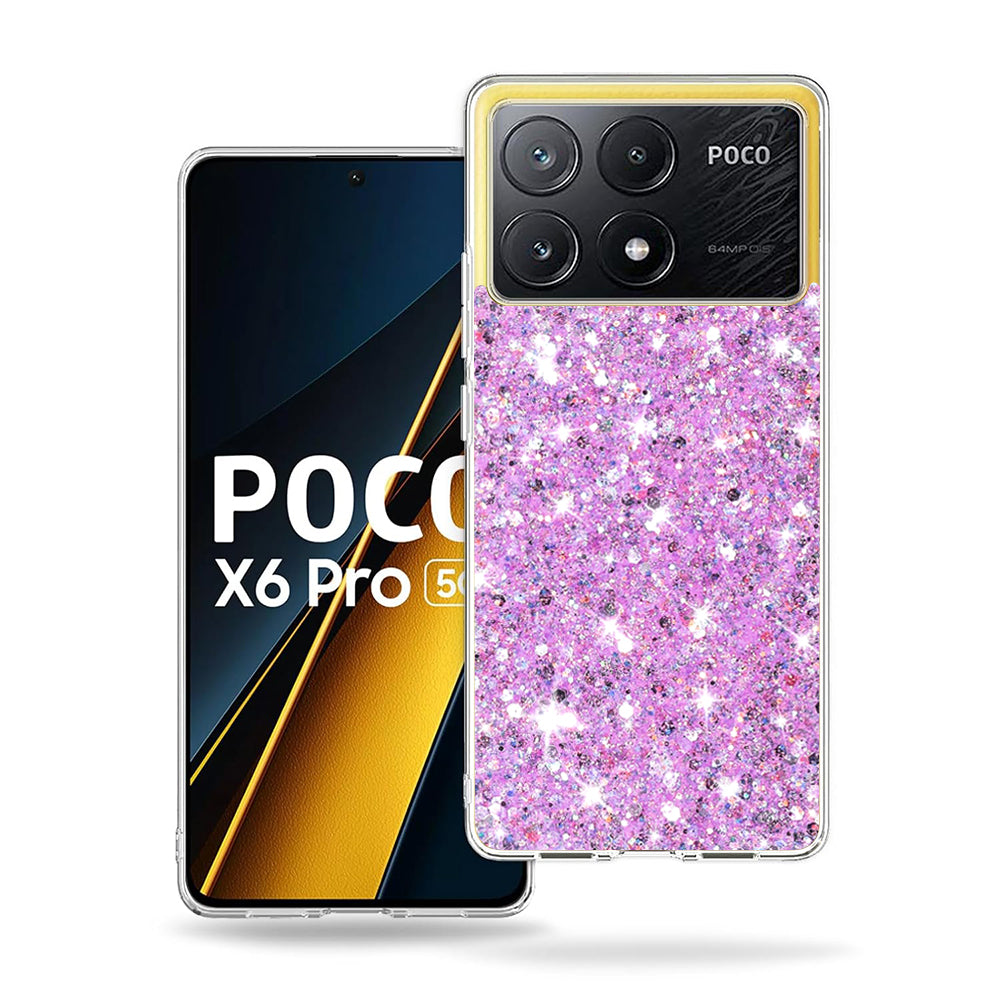 Hülle für Xiaomi Poco X6 Pro, Techsuit, Glitzernd, Magenta