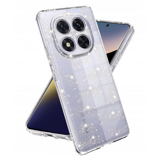 Hülle für Xiaomi Poco X7 / Note 14 Pro 5G, Techsuit, SparkleSkin, Transparent