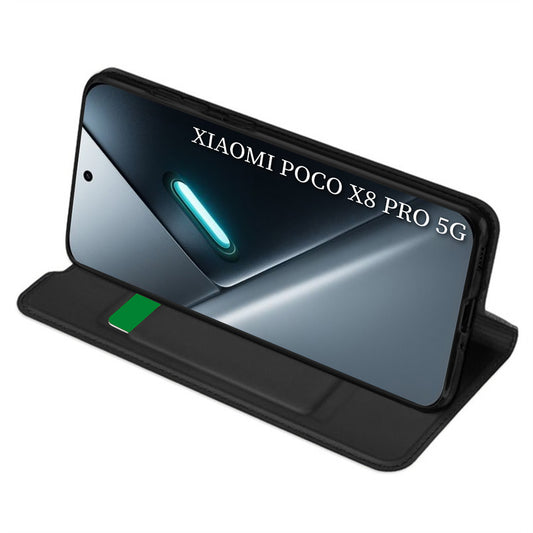 Custodia per Xiaomi Poco X8 Pro, Techsuit, Magskin Book, Nera