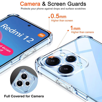 Custodia per Xiaomi Redmi 12 5G / 12, Techsuit, Shockproof Clear, Trasparente