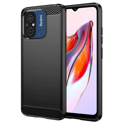 Coque pour Xiaomi Redmi 12C, Techsuit, Carbone, Noire