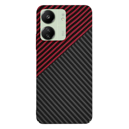 Custodia per Xiaomi Redmi 13C 5G / 13C / Poco C65, Techsuit, Carbonite FiberShell, Nero Rosso