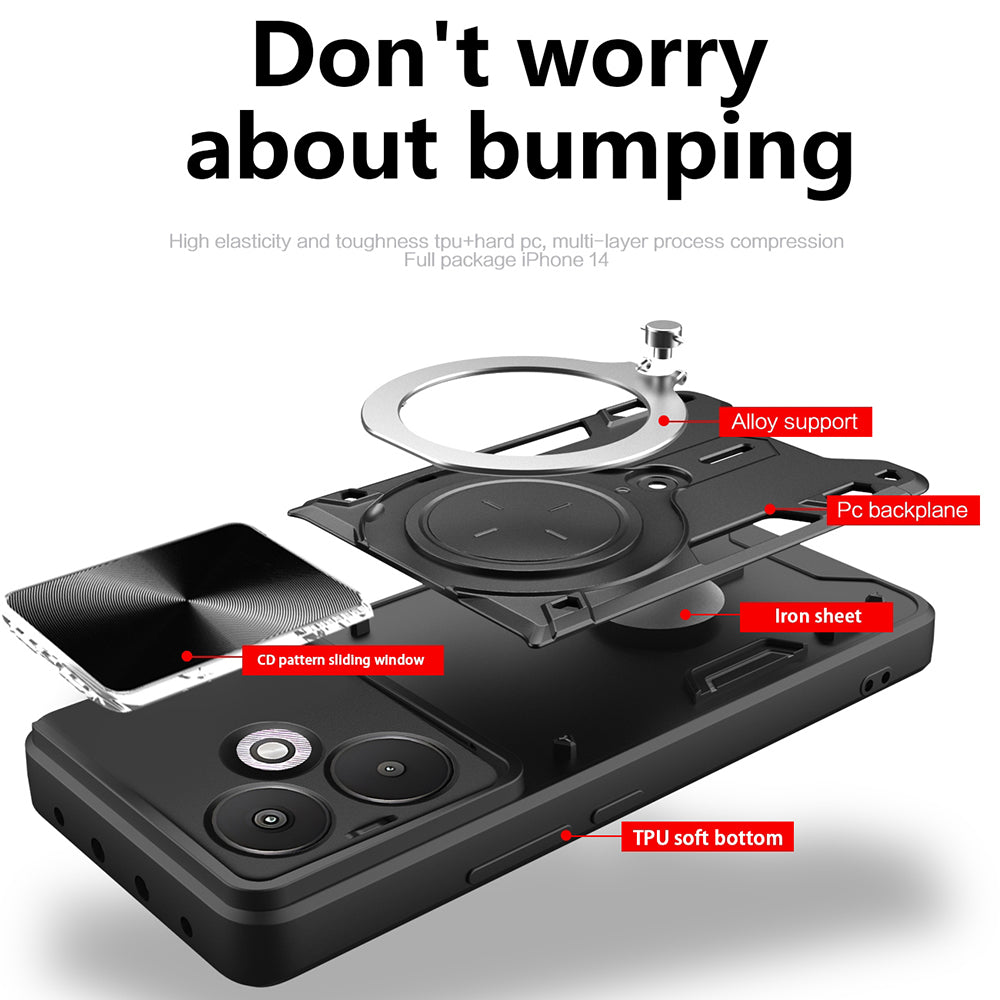 Custodia per Xiaomi Redmi 13C 5G, Techsuit, CamGuard Pro, Viola