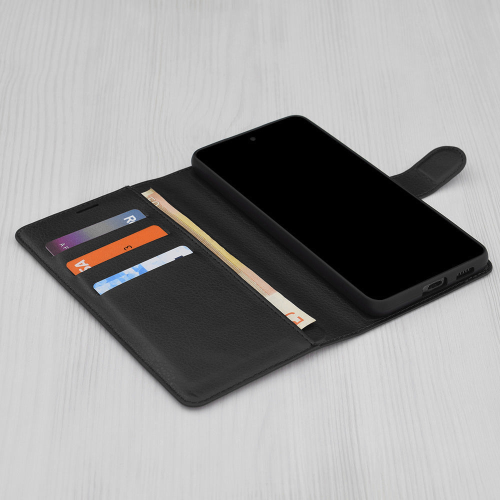 Custodia per Xiaomi Redmi 15 5G / 15 4G, Techsuit, Leather Folio, Nera
