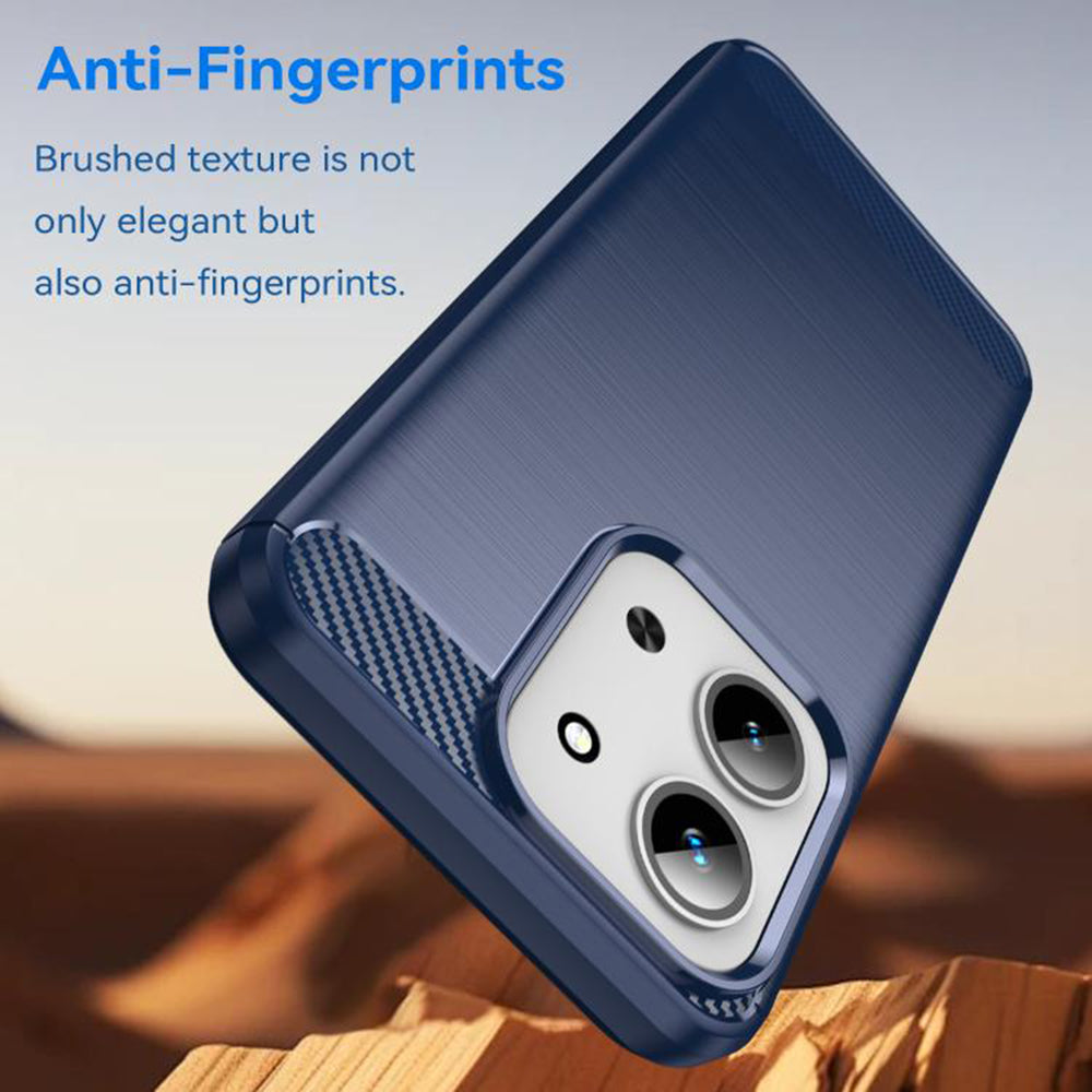 Custodia per Xiaomi Redmi 15C 5G / 15C 4G, Techsuit, Carbonio, Blu