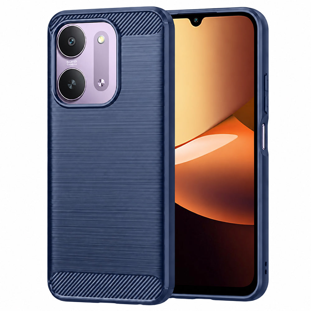 Custodia per Xiaomi Redmi 17C 5G, Techsuit, Carbon, Blu
