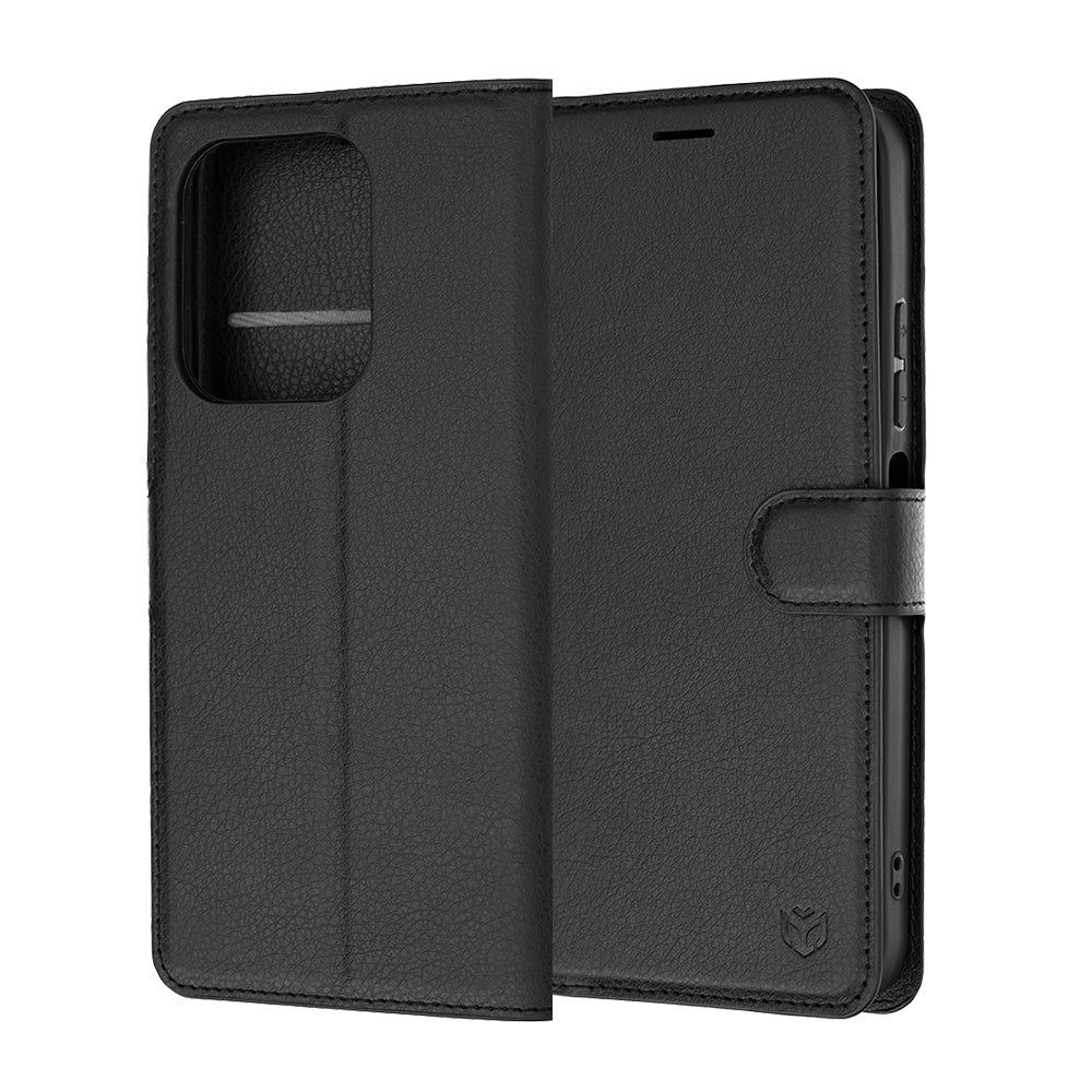 Custodia per Xiaomi Redmi 17C 5G, Techsuit, Leather Folio, Nera