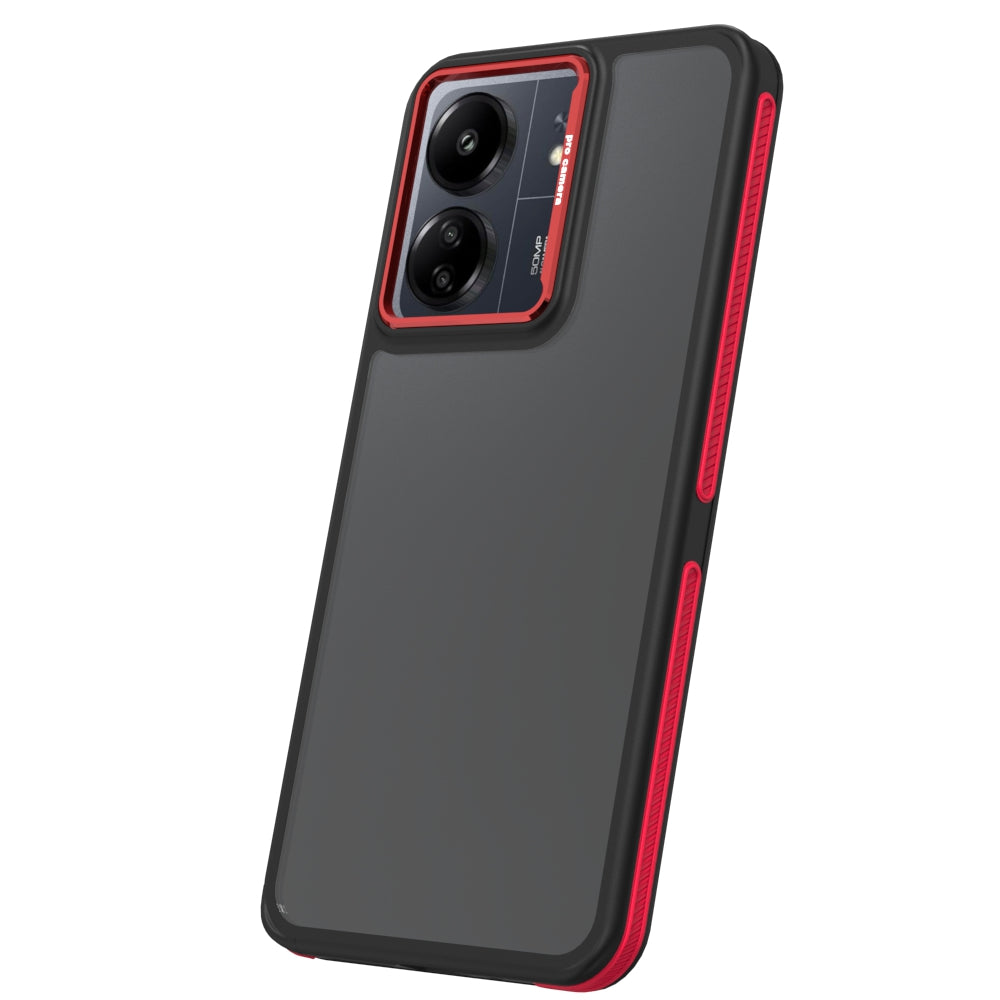 Hülle für Xiaomi Poco M6 / Redmi 13C 5G, OEM, Crystal Black, Rot