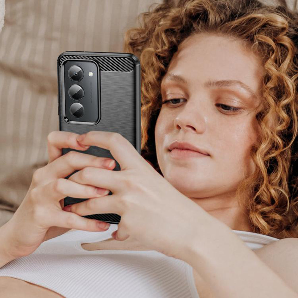 Coque pour Xiaomi Redmi 15 5G / 15 4G, Techsuit, Carbone, Noire