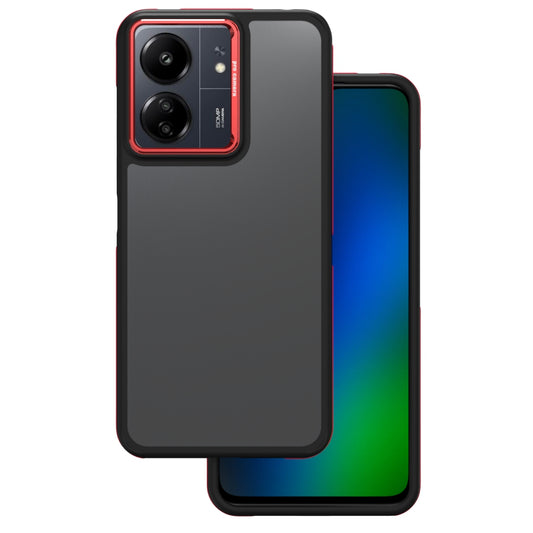 Coque pour Xiaomi Poco M6 / Redmi 13C 5G, OEM, Crystal Black, Rouge
