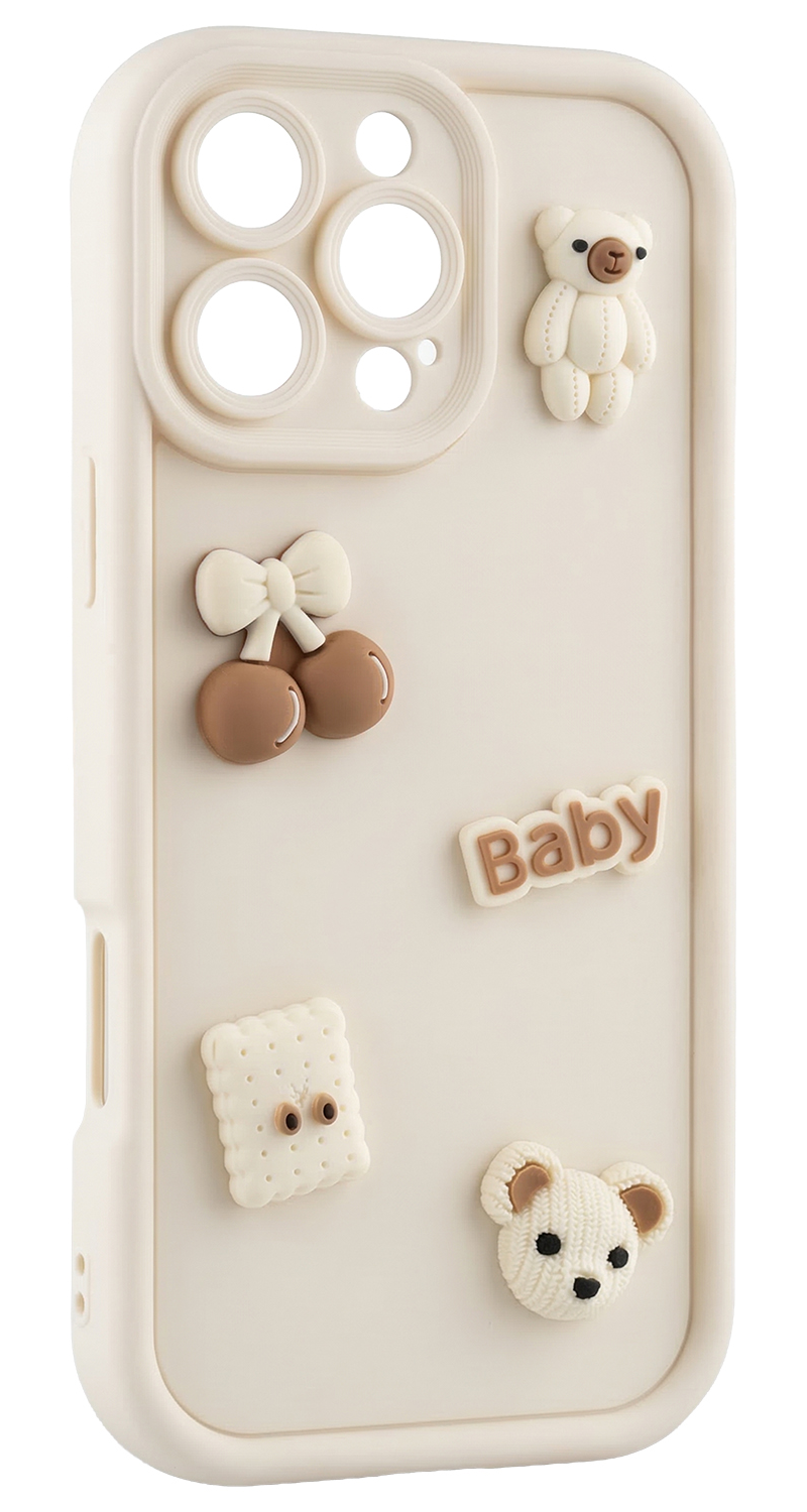 Custodia per Xiaomi Redmi Note 15 Pro 5G, OEM, Ultra Trendy 3D Bear, Beige