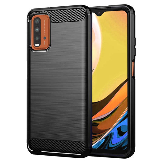 Coque pour Xiaomi Redmi 9 Power / 9T, Techsuit, Carbone, Noire