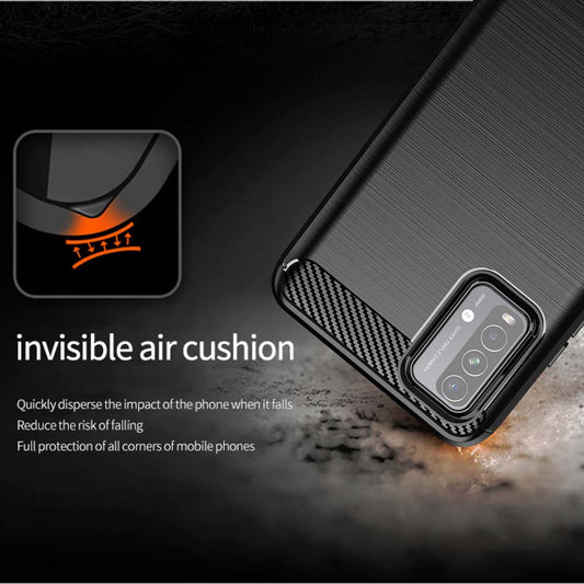Coque pour Xiaomi Redmi 9 Power / 9T, Techsuit, Carbone, Noire