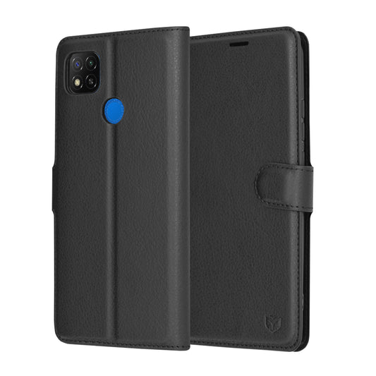 Case for Xiaomi Redmi 9C NFC / 9C, Techsuit, Leather Folio, Black