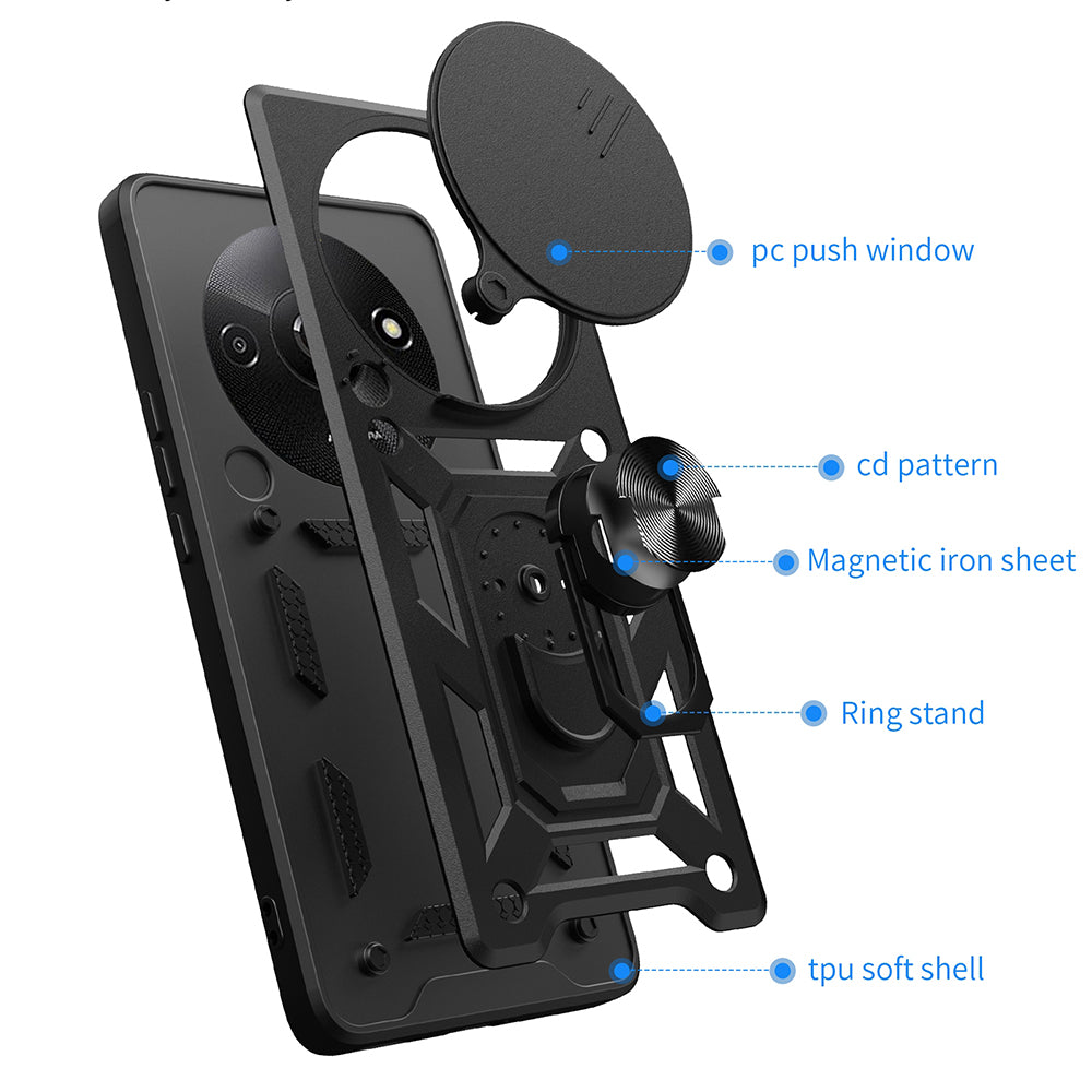 Custodia per Xiaomi Redmi A3x / A3, Techsuit, CamShield, Nera