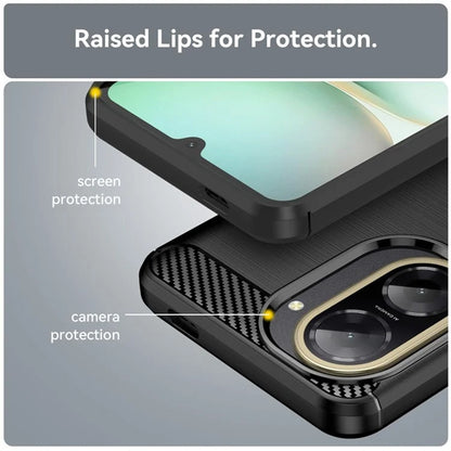 Custodia per Xiaomi Redmi A5 4G (Standard), Techsuit, Carbonio, Nera