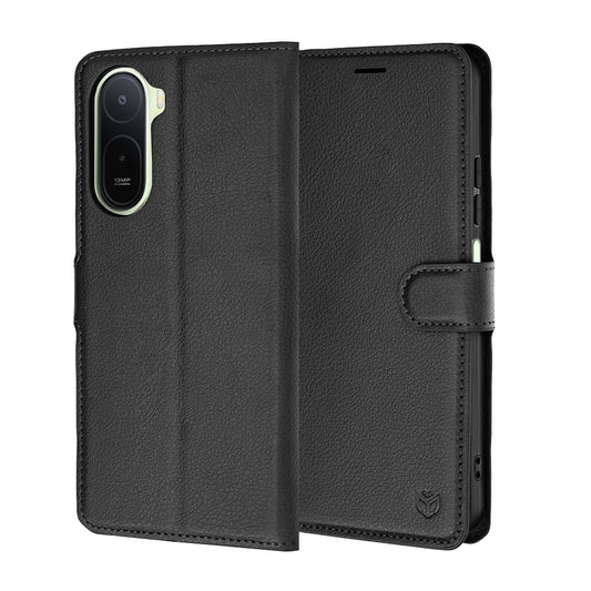 Hülle für Xiaomi Redmi A7 Pro 4G, Techsuit, Leder-Folio, Schwarz