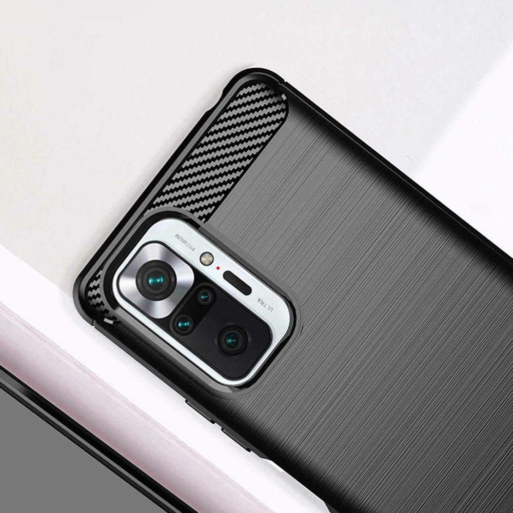 Custodia per Xiaomi Redmi Note 10 Pro Max / Note 10 Pro, Techsuit, Carbonio, Nera