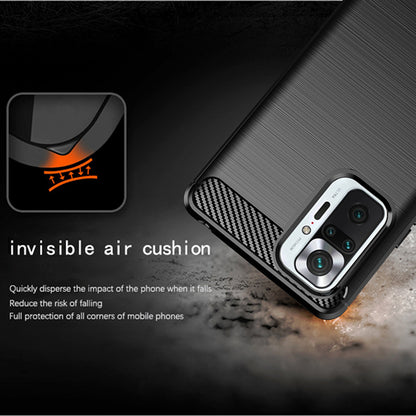 Custodia per Xiaomi Redmi Note 10 Pro Max / Note 10 Pro, Techsuit, Carbonio, Nera
