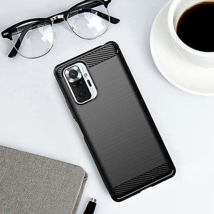 Custodia per Xiaomi Redmi Note 10 Pro Max / Note 10 Pro, Techsuit, Carbonio, Nera