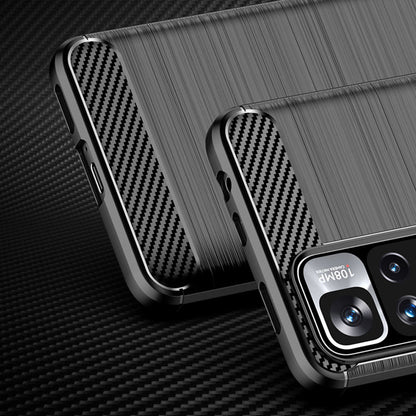 Custodia per Xiaomi Redmi Note 11 Pro+ 5G, Techsuit, Carbonio, Nera