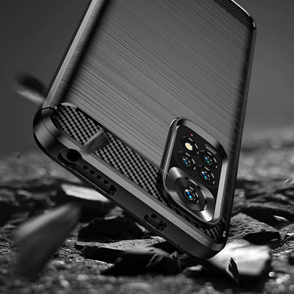 Custodia per Xiaomi Redmi Note 11S / Note 11, Techsuit, Carbonio, Nera