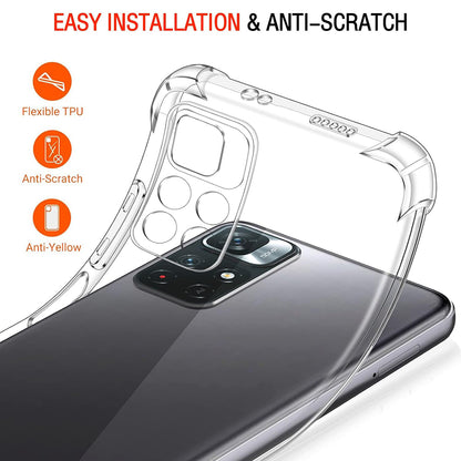 Custodia per Xiaomi Redmi Note 11S / Note 11, Techsuit, Shockproof Clear, Trasparente