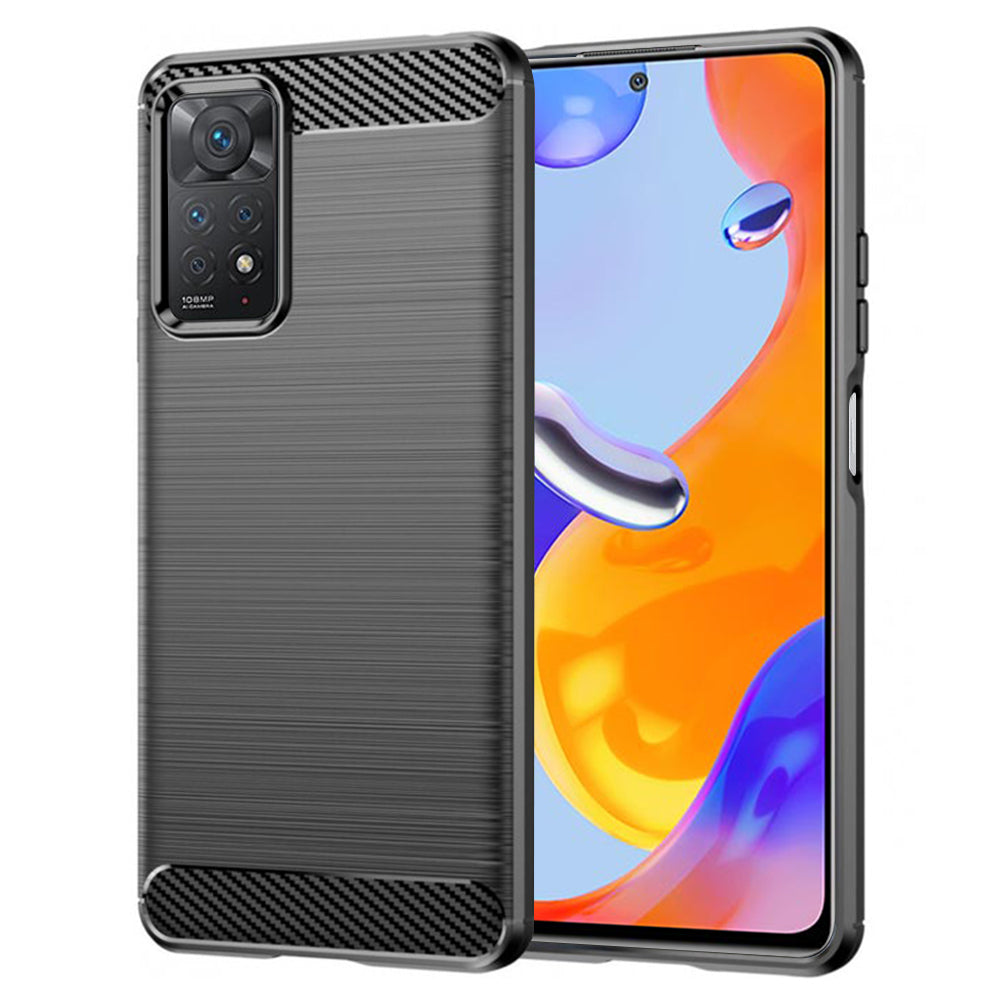 Hülle für Xiaomi Redmi Note 12 Pro 4G / Note 11 Pro 5G / Note 11 Pro, Techsuit, Carbon, Schwarz