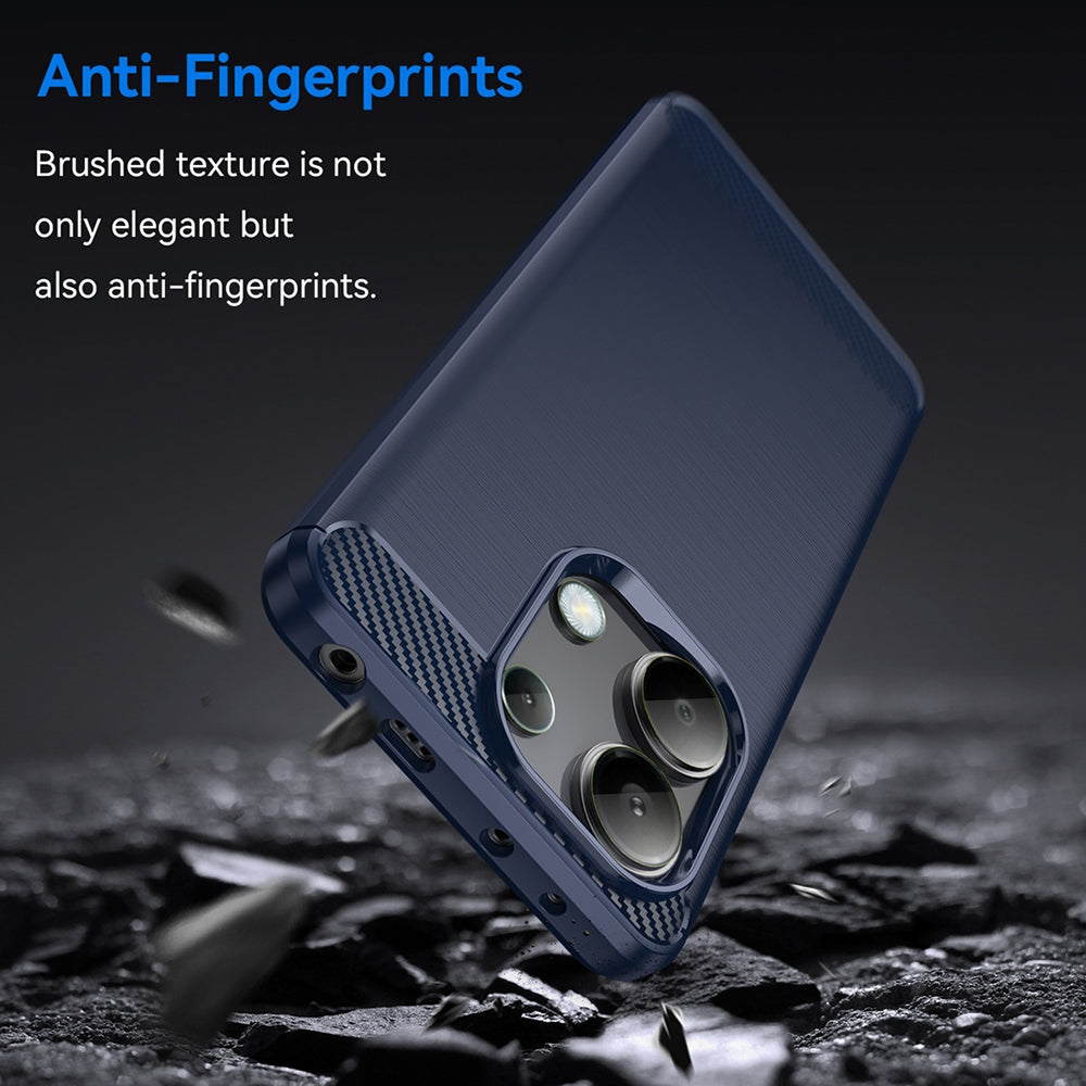 Hülle für Xiaomi Redmi Note 13 4G, Techsuit, Carbon, Blau
