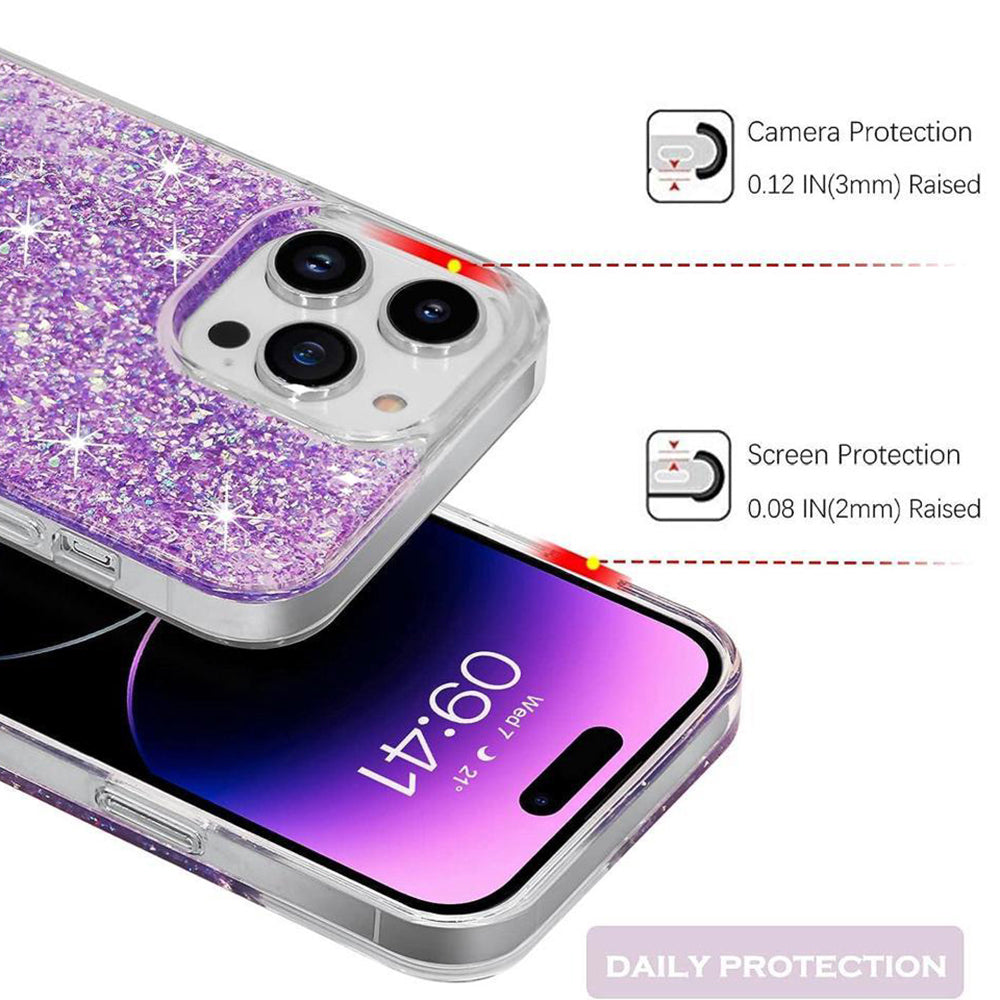 Custodia per Xiaomi Redmi Note 13 4G, Techsuit, Sparkly Glitter, Blu
