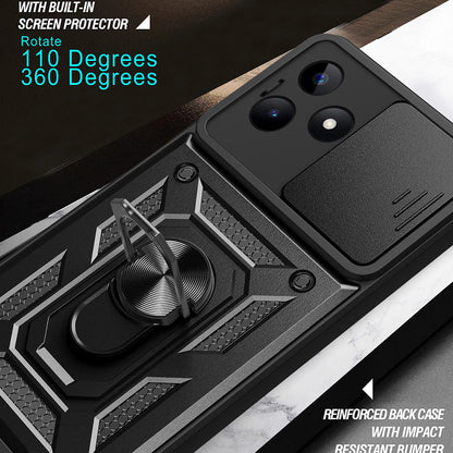 Coque pour Xiaomi Redmi Note 13 5G, Techsuit, CamShield, Noire