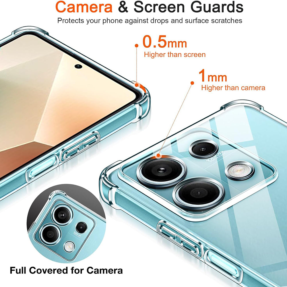 Custodia per Xiaomi Redmi Note 13 5G, Techsuit, Shockproof Clear, Trasparente