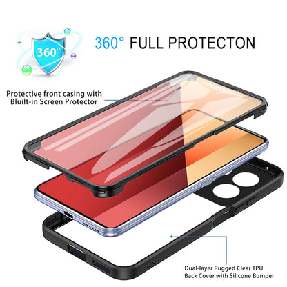Custodia per Xiaomi Redmi Note 13 Pro 4G / Poco M6 Pro 4G, Techsuit, ColorVerse 360, Nera