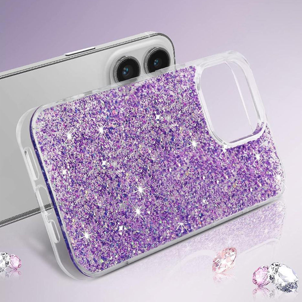 Custodia per Xiaomi Redmi Note 13 Pro 4G / Poco M6 Pro 4G, Techsuit, Sparkly Glitter, Blu