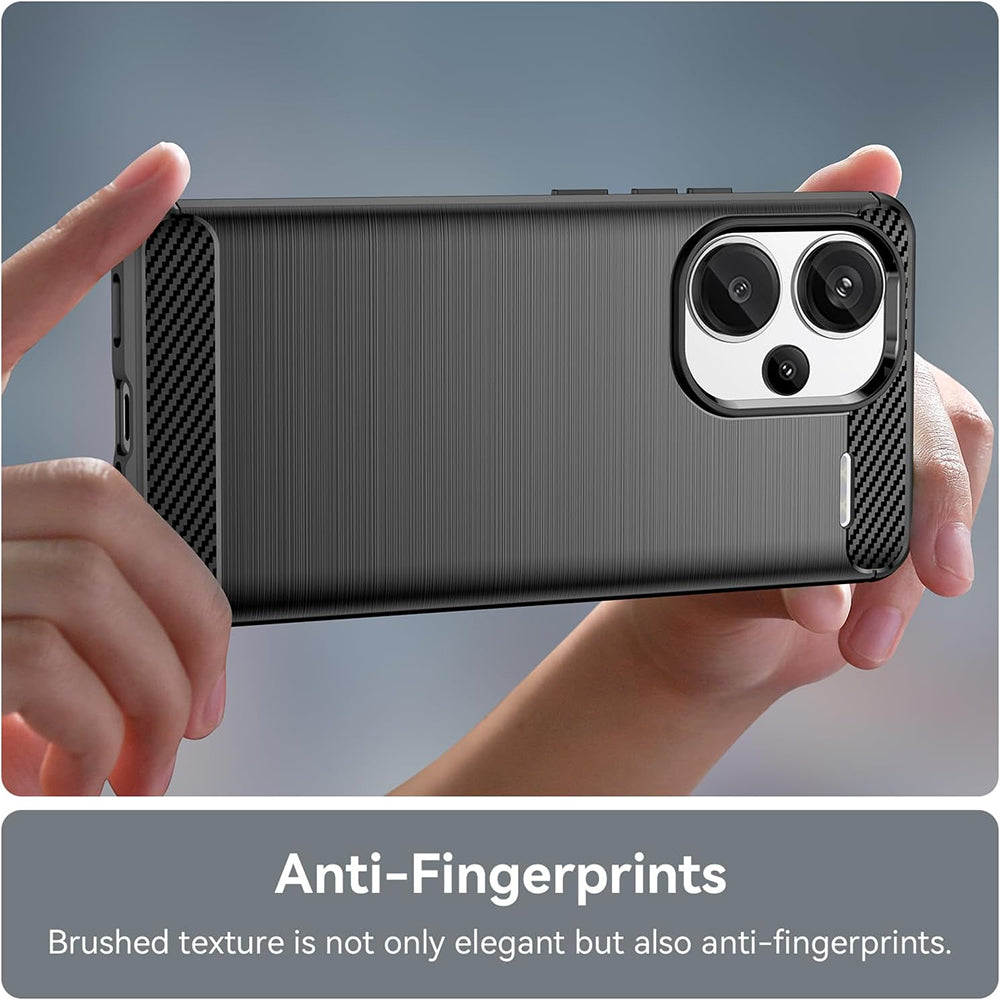 Hülle für Xiaomi Redmi Note 13 Pro+, Techsuit, Carbon, Schwarz