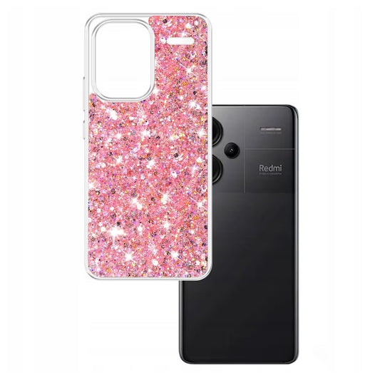 Coque pour Xiaomi Redmi Note 13 Pro+, Techsuit, Paillettes Scintillantes, Rose
