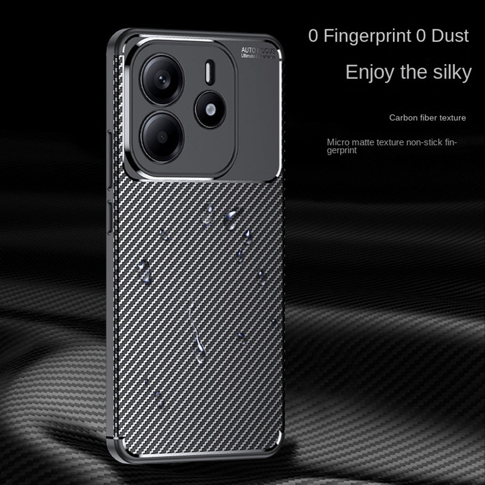 Custodia per Xiaomi Redmi Note 14 4G (Regionale), Techsuit, CarbonFiber, Nera