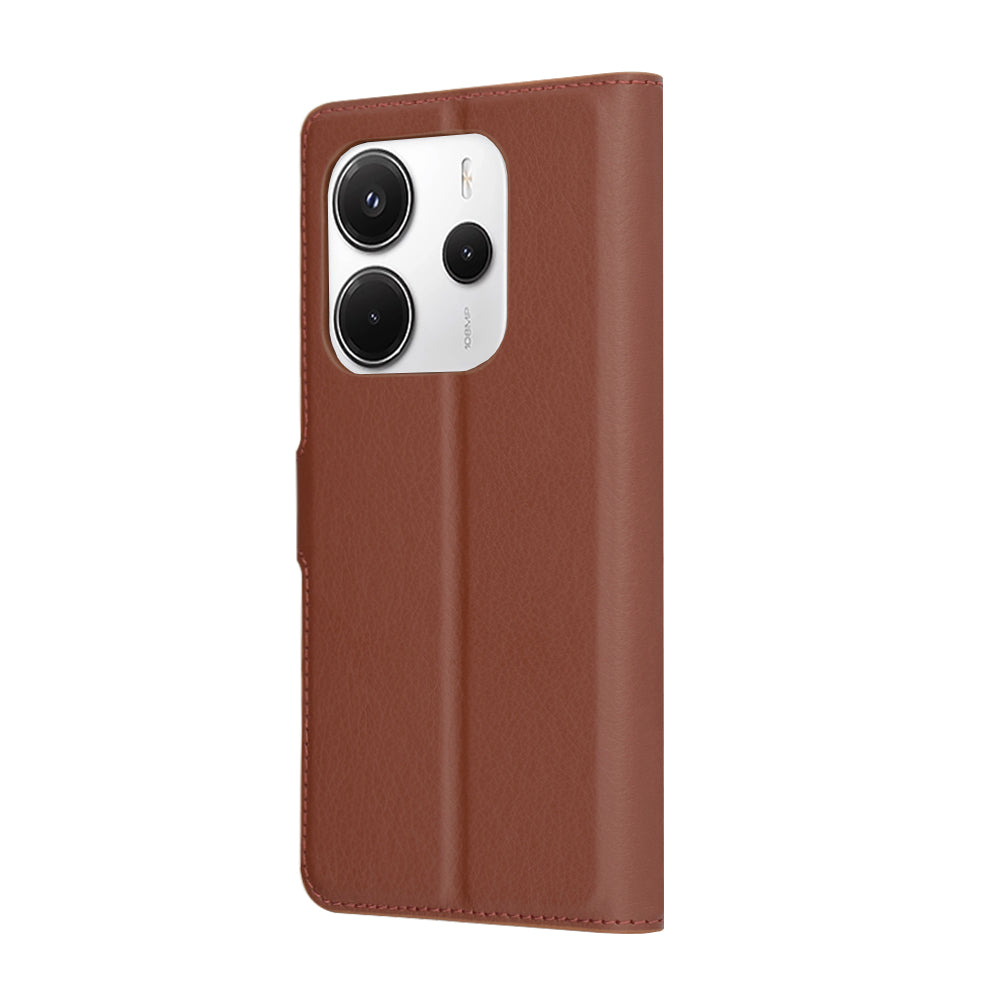 Custodia per Xiaomi Redmi Note 14 4G (Regionale), Techsuit, Leather Folio, Marrone