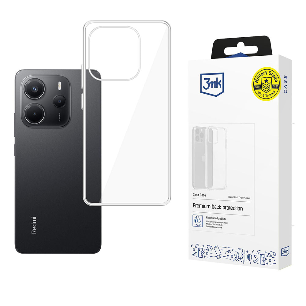 Custodia per Xiaomi Redmi Note 14 4G (Standard), 3MK, Clear, Trasparente