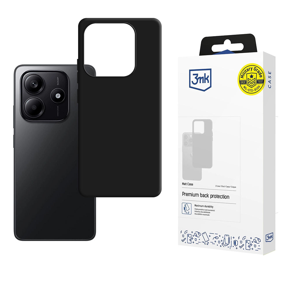 Coque pour Xiaomi Redmi Note 14 4G (Standard), 3MK, Noir Mat