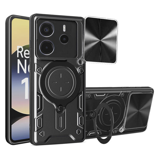 Hülle für Xiaomi Redmi Note 14 4G (Standard), Techsuit, CamGuard Pro, Schwarz