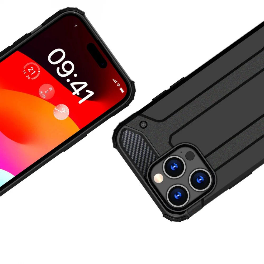 Custodia per Xiaomi Redmi Note 14 4G (Standard), Techsuit, Hybrid Armor, Nera