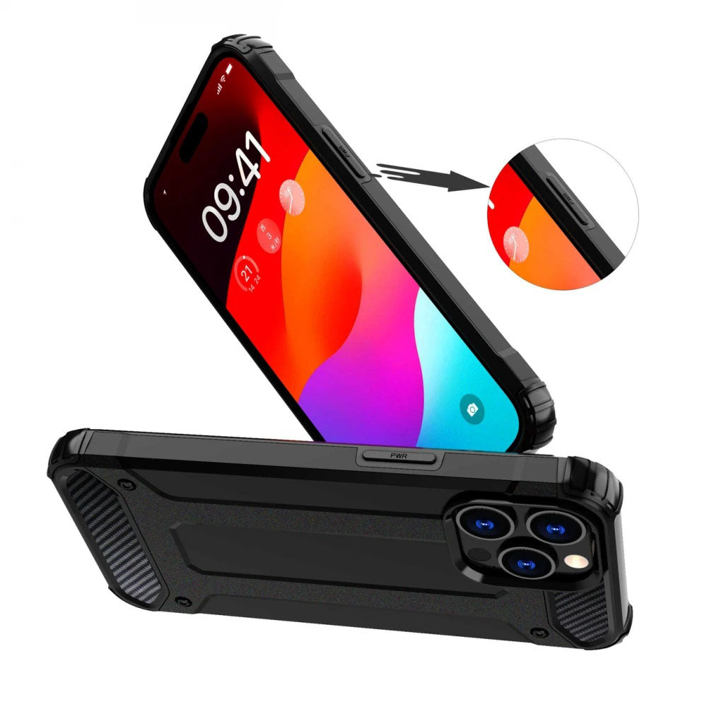 Custodia per Xiaomi Redmi Note 14 4G (Standard), Techsuit, Hybrid Armor, Nera