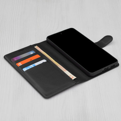 Custodia per Xiaomi Redmi Note 14 5G, Techsuit, Leather Folio, Nera